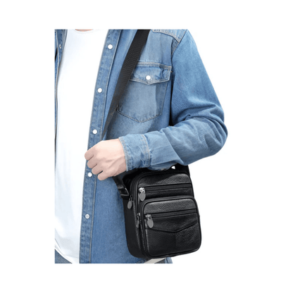 CarryQuest® - Koehuid Schoudertas Heren - Handtassen - Crossbody Tas - KoffieCarryQuestsimple