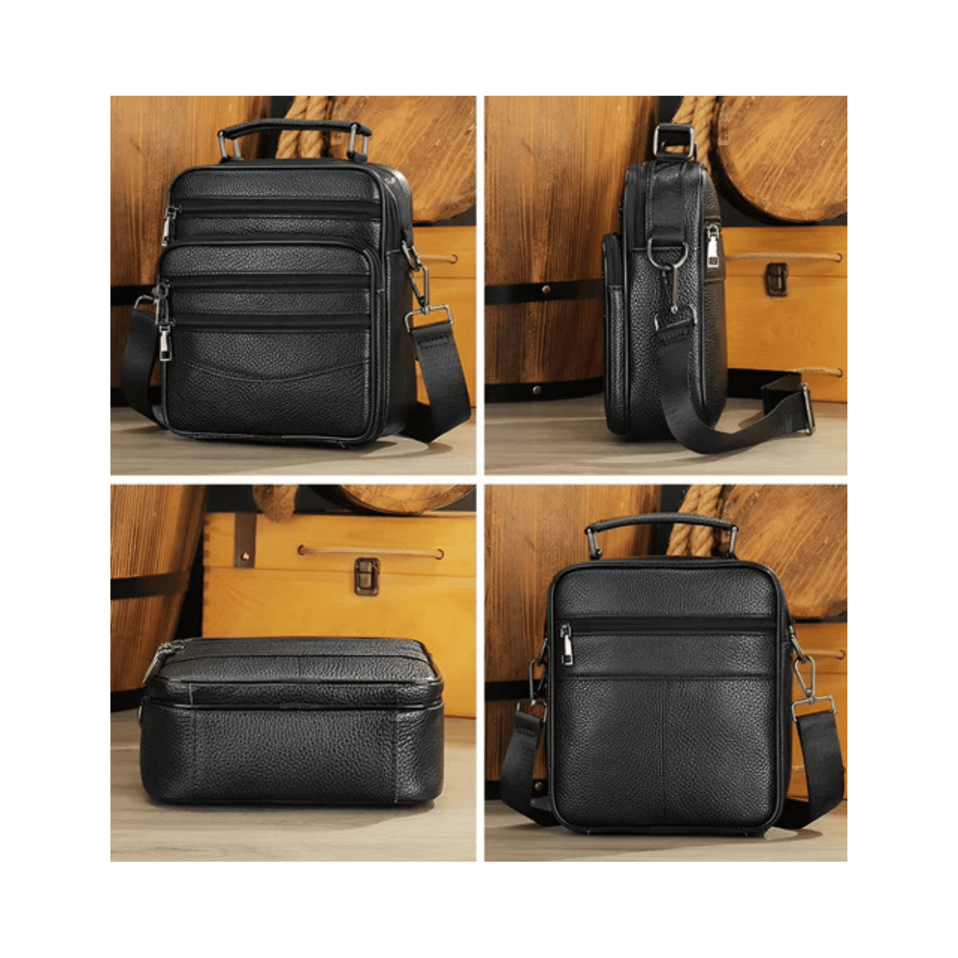 CarryQuest® - Koehuid Schoudertas Heren - Handtassen - Crossbody Tas - KoffieCarryQuestsimple