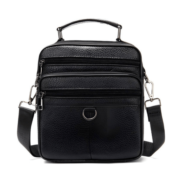 CarryQuest® - Koehuid Schoudertas Heren - Handtassen - Crossbody Tas - Zwart