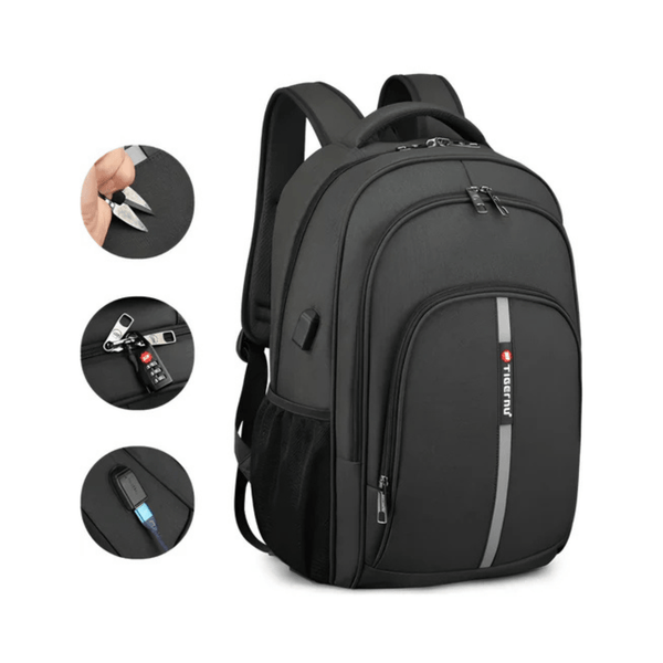 CarryQuest® - Laptop Rugzak 15.6" - Grote Capaciteit + Waterdicht + USB - Zwart