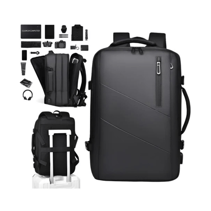 CarryQuest® - Laptop Rugzak - Reistas - Weekendtas - Laptopvak + Grote Capaciteit - Zwart
