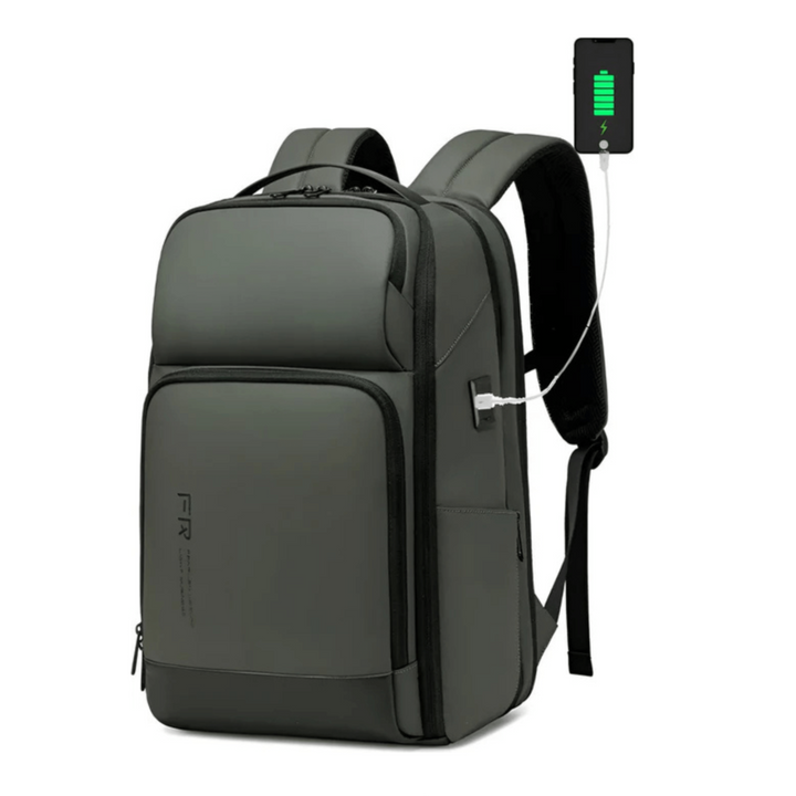 CarryQuest® - Laptop Rugzak - USB Oplaadfunctie - 35L - Laptopvak tot 15.6 inch - Grijs