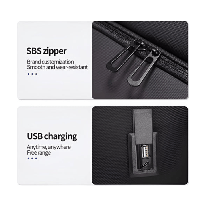 CarryQuest® - Laptop Rugzak - USB Oplaadfunctie - 35L - Laptopvak tot 15.6 inch - Grijs