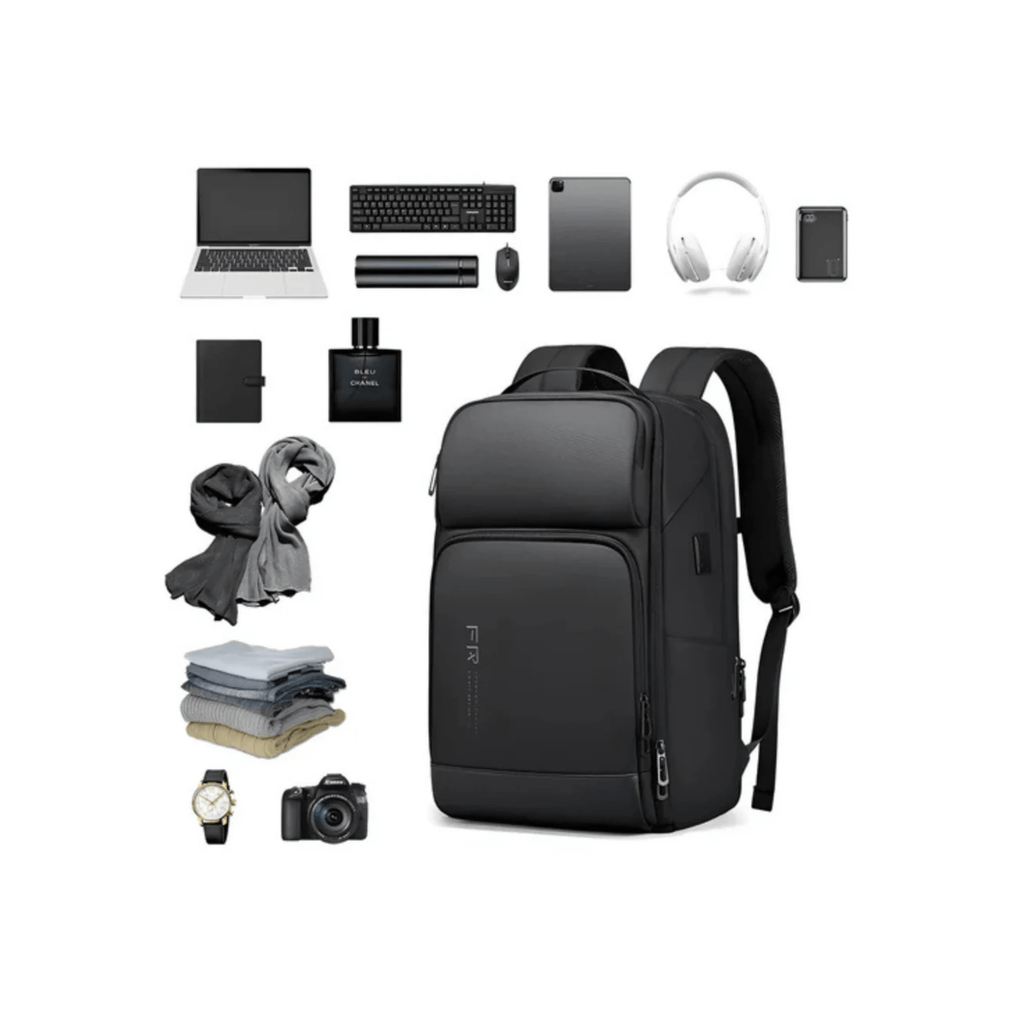CarryQuest® - Laptop Rugzak - USB Oplaadfunctie - 35L - Laptopvak tot 15.6 inch - ZwartCarryQuestsimple