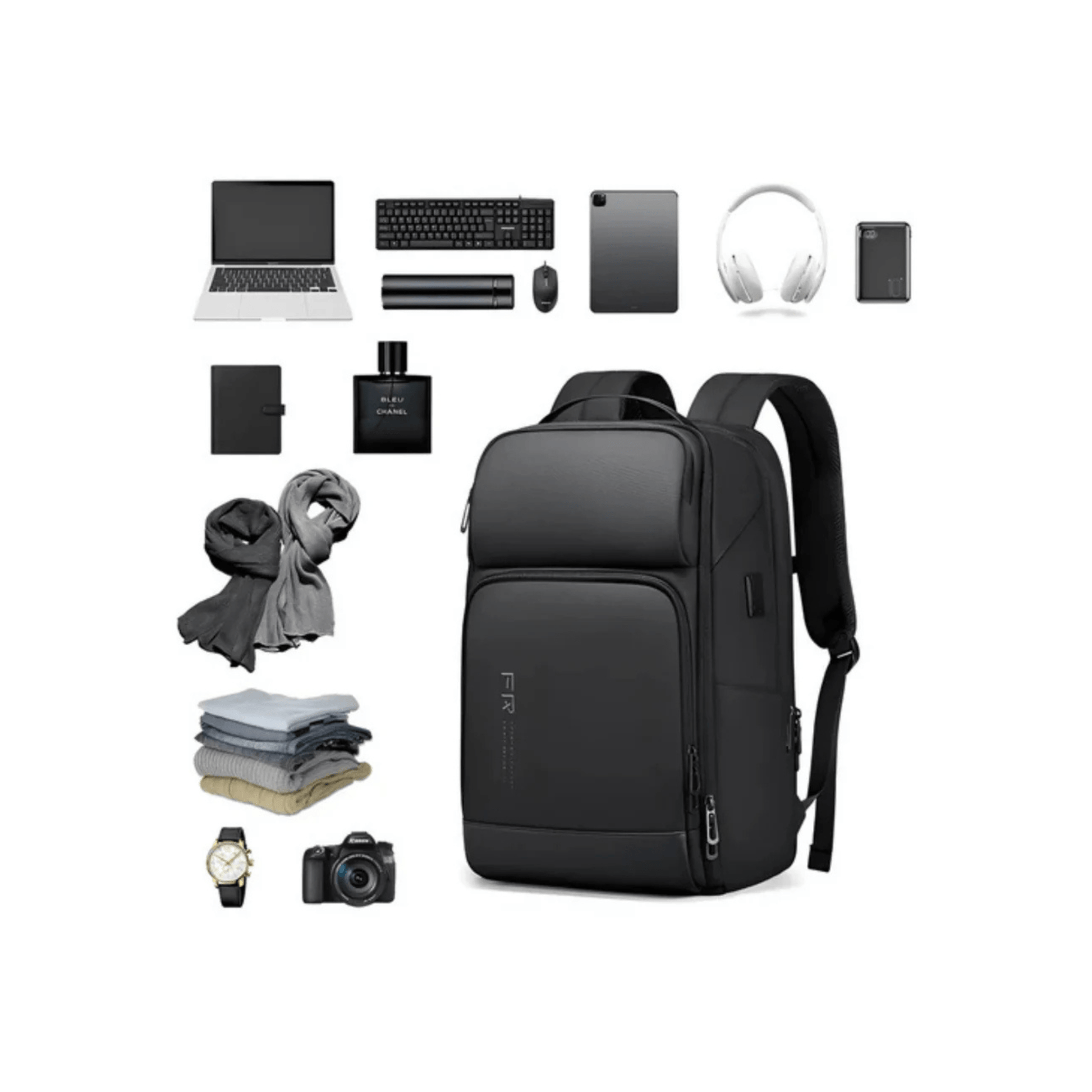 CarryQuest® - Laptop Rugzak - USB Oplaadfunctie - 35L - Laptopvak tot 15.6 inch - ZwartCarryQuestsimple