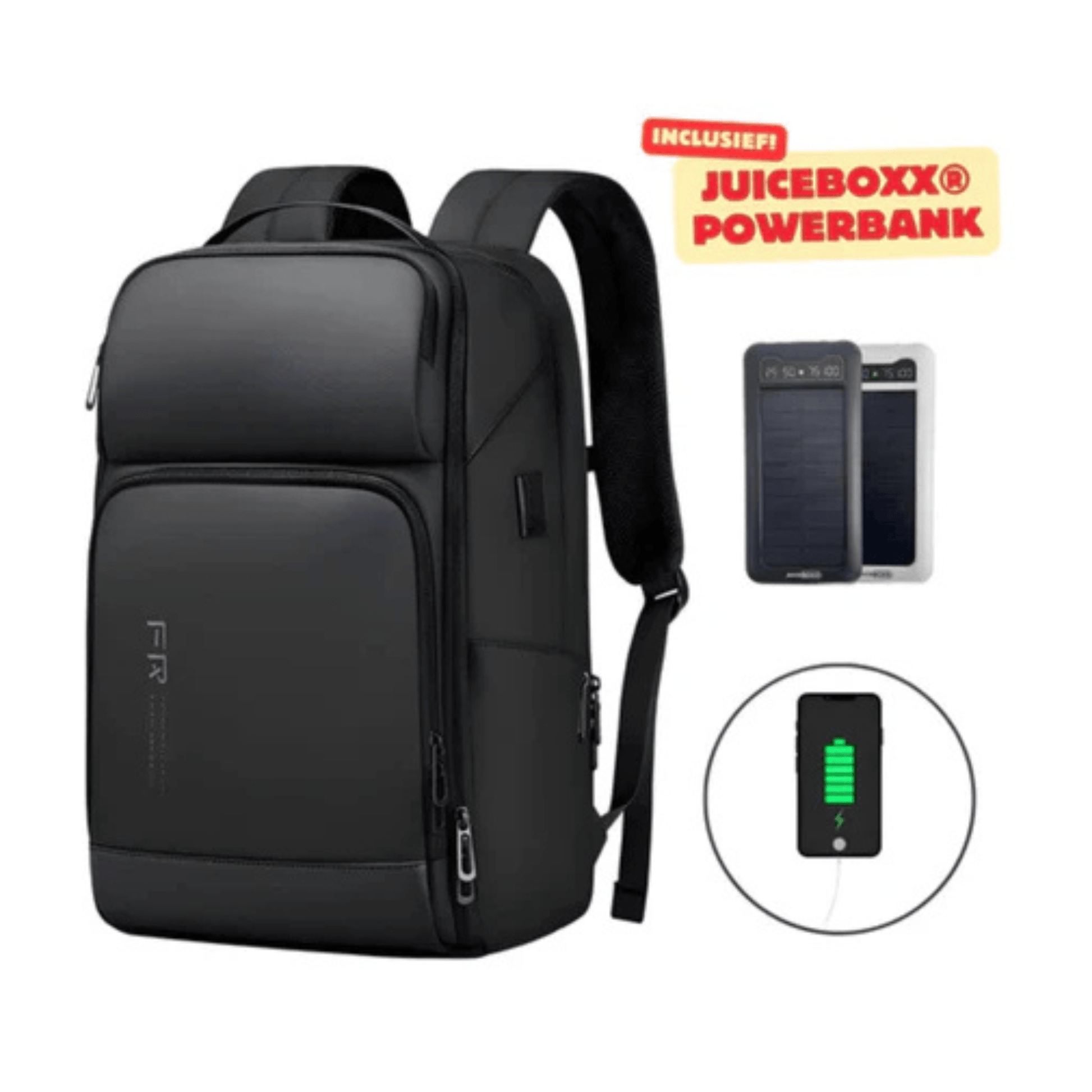 CarryQuest® - Laptop Rugzak - USB Oplaadfunctie - 35L - Laptopvak tot 15.6 inch - ZwartCarryQuestsimple