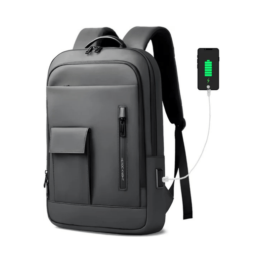 CarryQuest® - Laptop Rugzak voor Mannen - 15.6" Laptoptas - Waterdicht - USB - Oplaadpoort - GrijsCarryQuestsimple