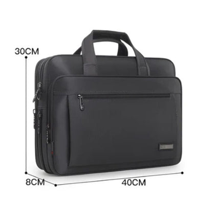CarryQuest® - Laptoptas - Heren Aktetas Voor 15 inch Laptop, Waterdichte Oxford Stof - Zwart