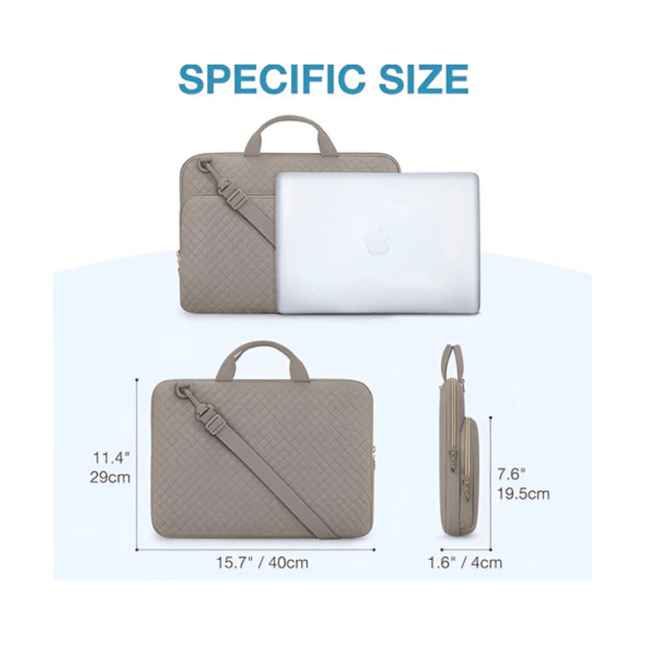 CarryQuest® - Laptoptas - Multifunctionele Laptop Messenger Tas - 15.6 inch MacBook Pro/Air - Grijs