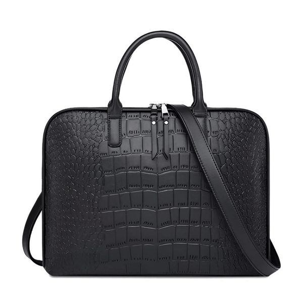 CarryQuest® - Laptoptas - Trendy Dierenprint PU Leren Laptoptas Inch - Zwart