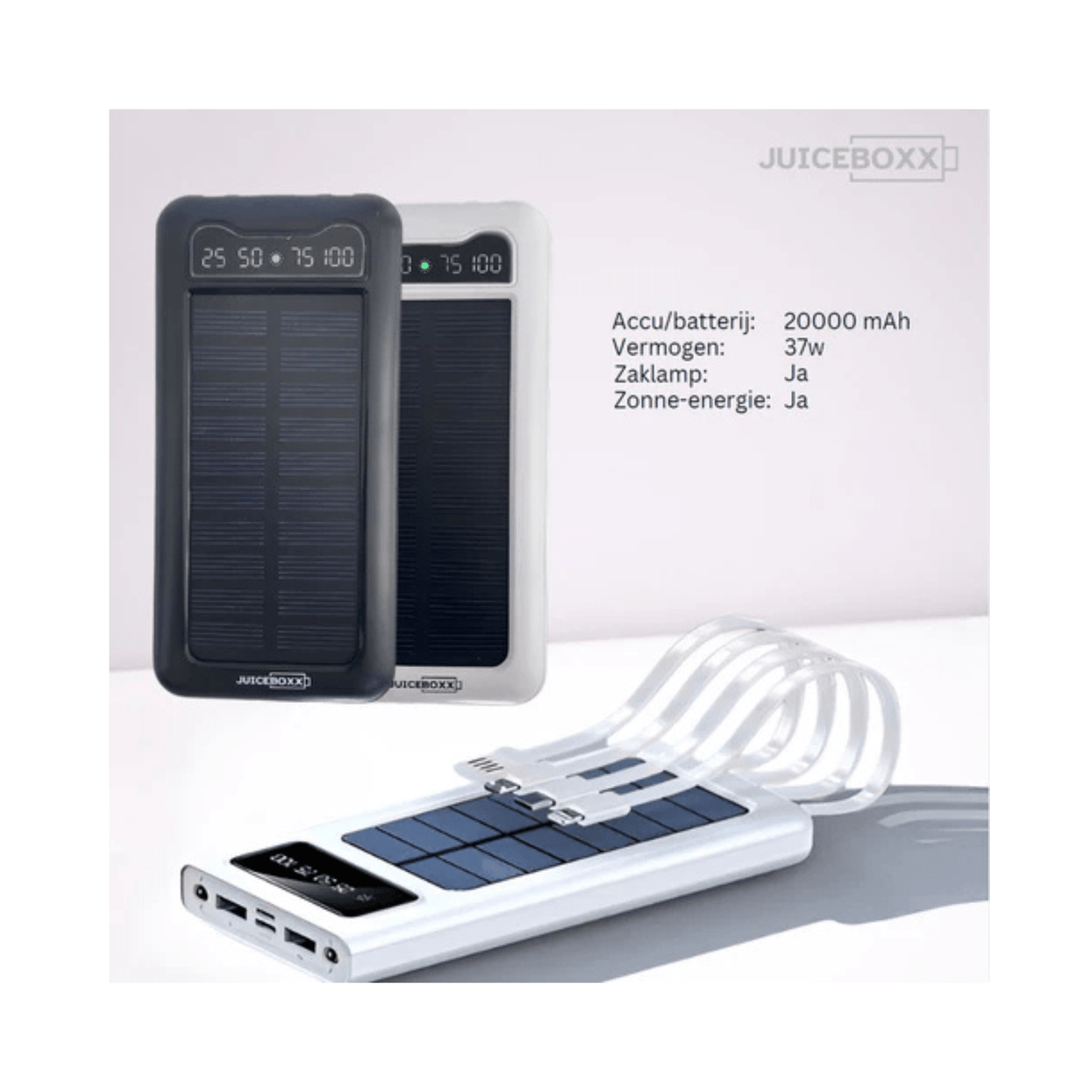 CarryQuest® - LED - rugzak + 20000mAh SOLAR Powerbank - Maat L - Motorrugzak - Motor Rugzak - ZwartCarryQuestsimple