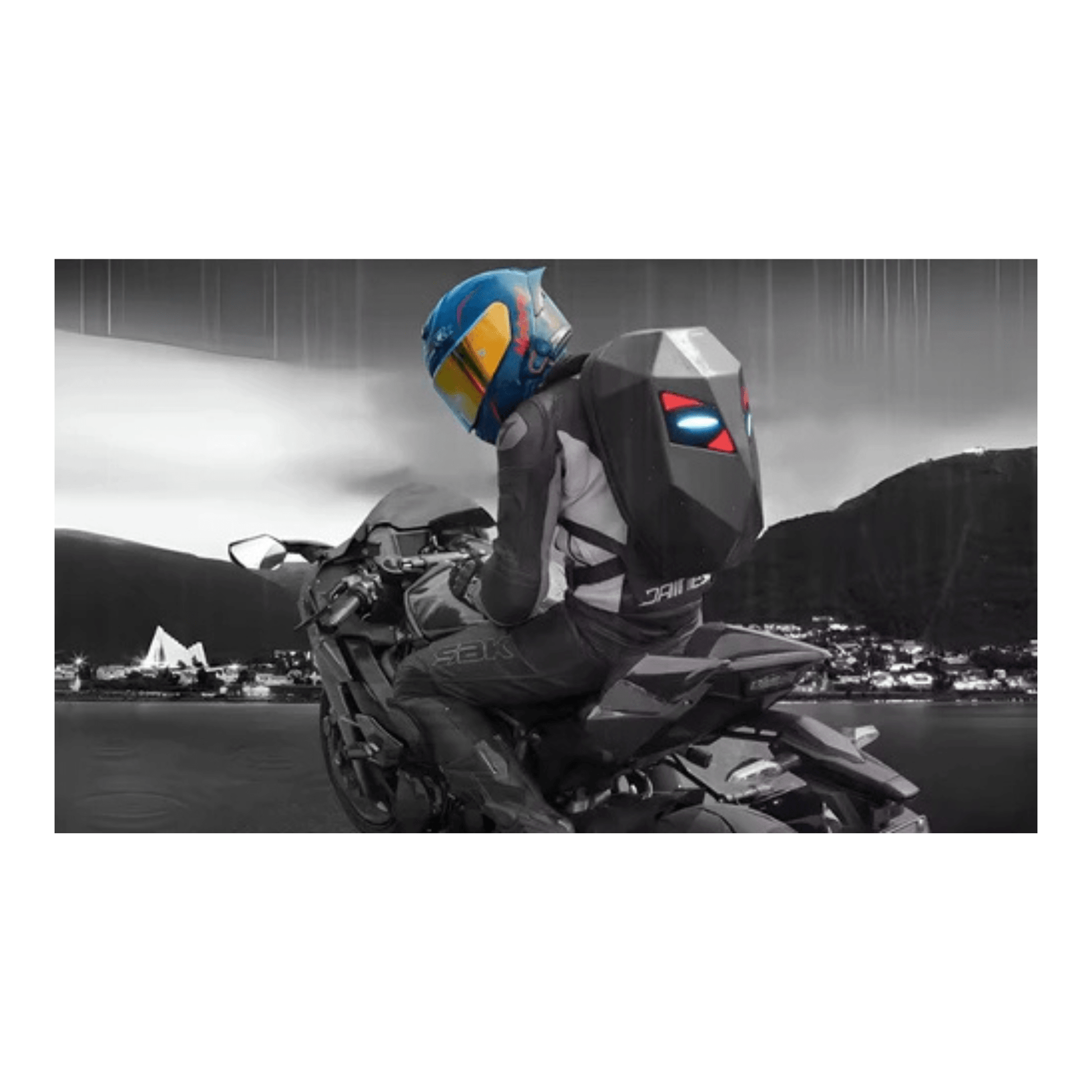 CarryQuest® - LED - rugzak met - Maat L - Compatibel met Motor helm - ZwartCarryQuestsimple