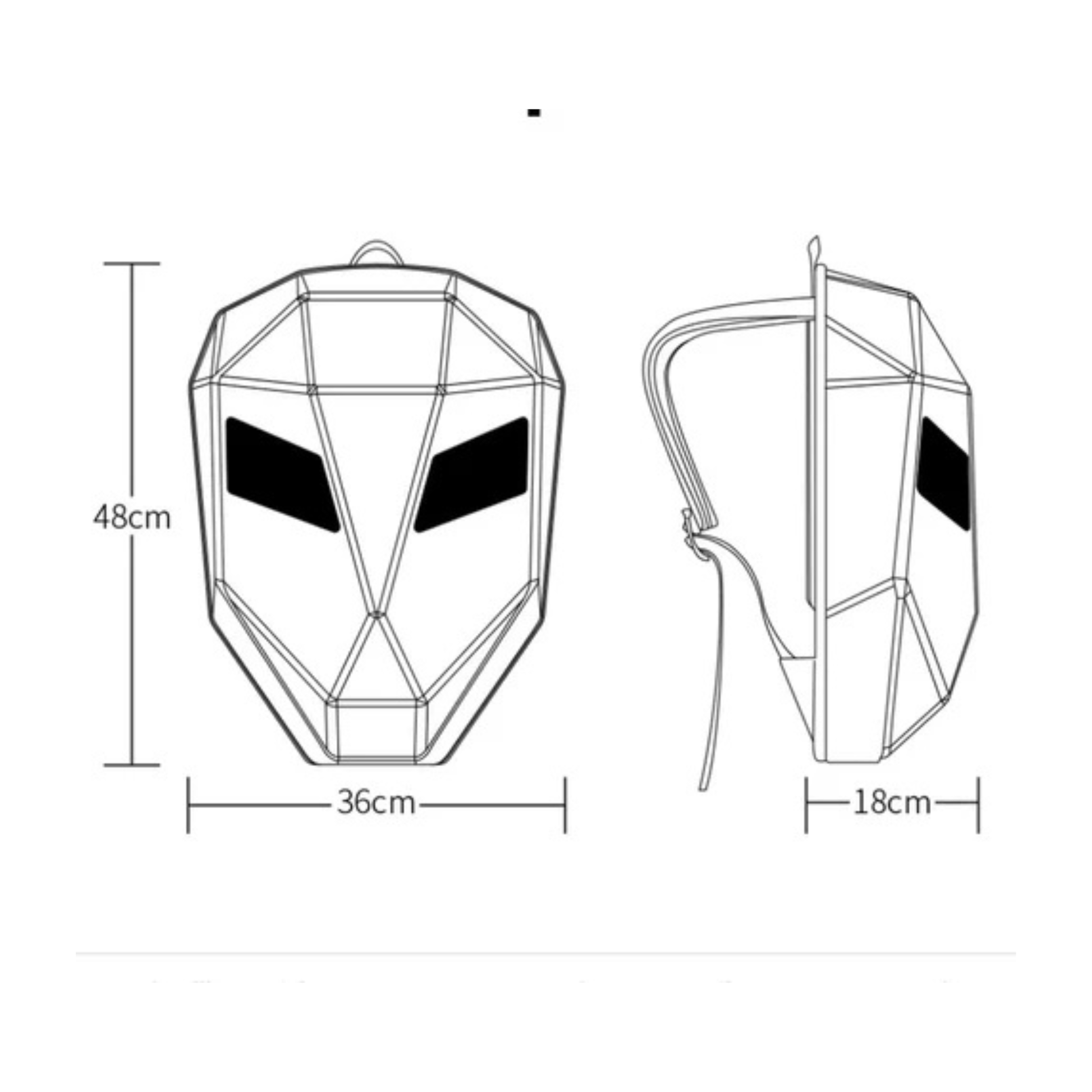 CarryQuest® - LED - rugzak met - Maat L - Compatibel met Motor helm - ZwartCarryQuestsimple