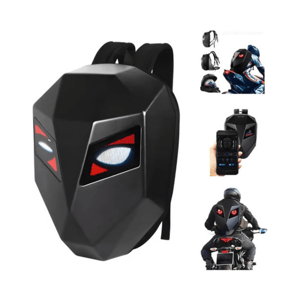 CarryQuest® - LED - rugzak met - Maat L - Compatibel met Motor helm - Zwart