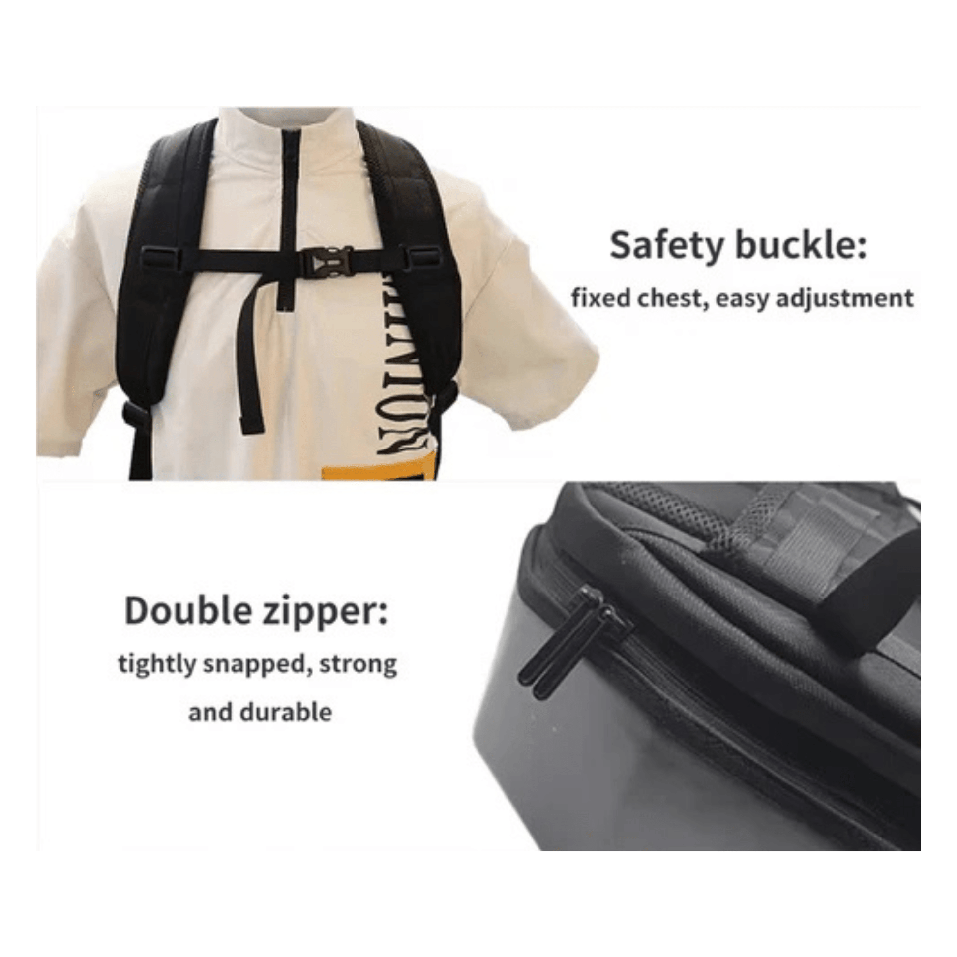 CarryQuest® - LED - rugzak met - Maat L - Compatibel met Motor helm - ZwartCarryQuestsimple