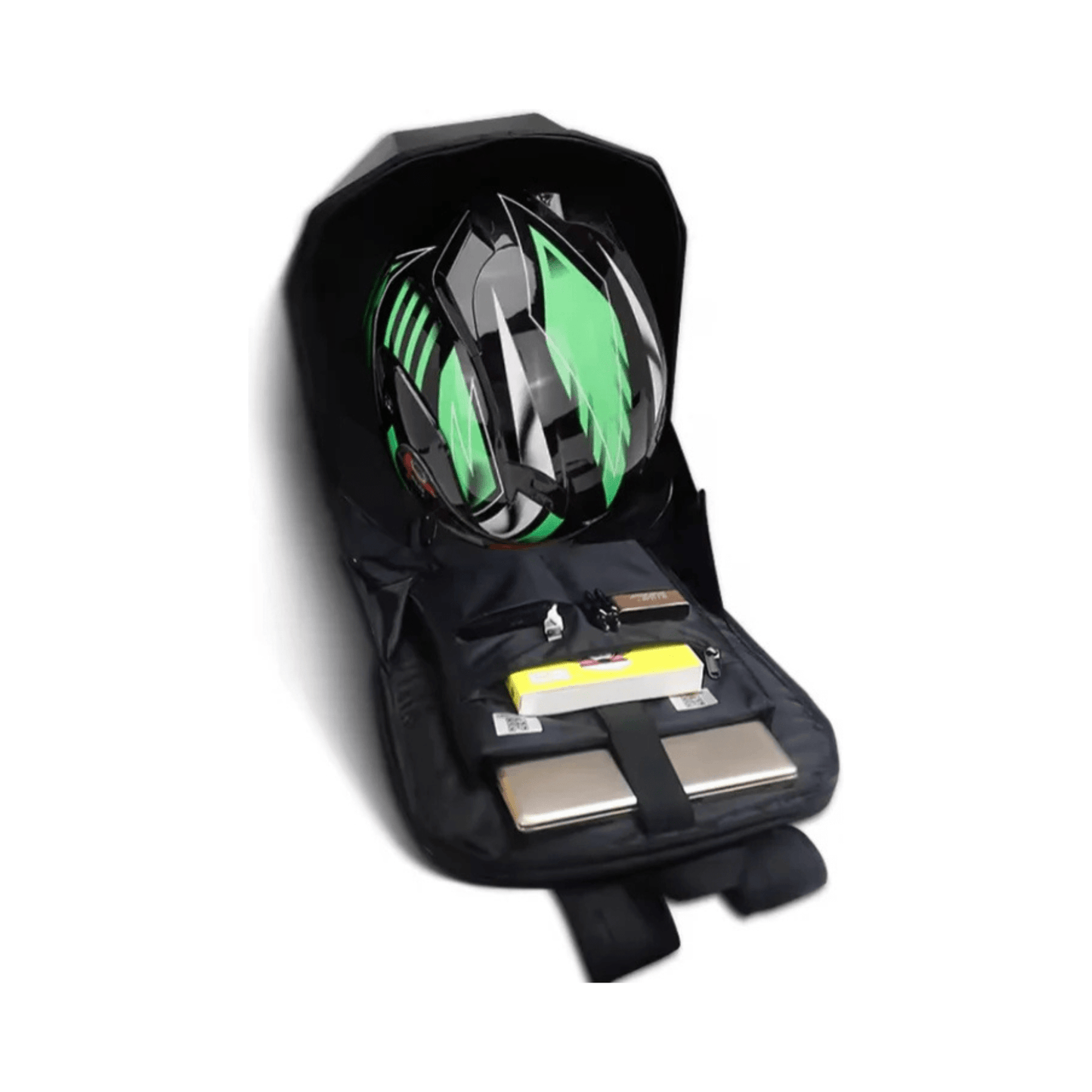 CarryQuest® - LED - rugzak met - Maat L - Compatibel met Motor helm - ZwartCarryQuestsimple