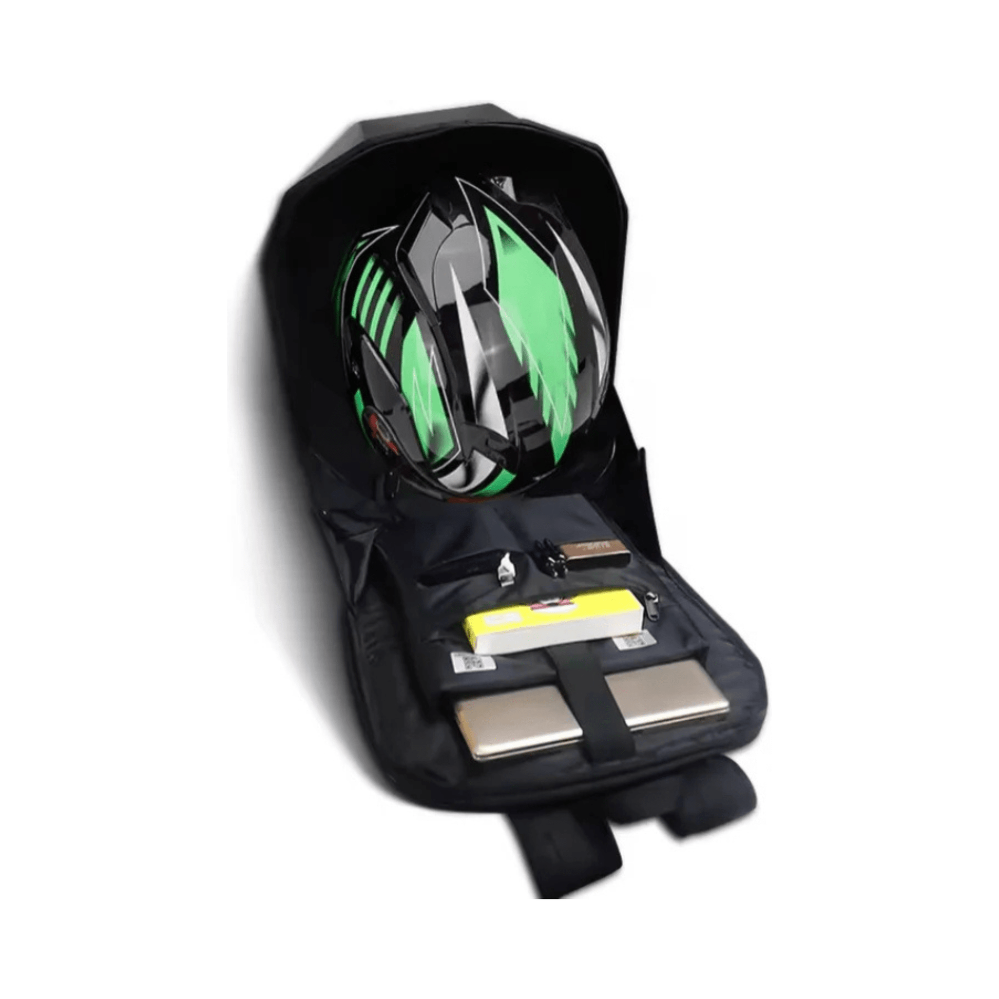 CarryQuest® - LED - rugzak met - Maat L - Compatibel met Motor helm - ZwartCarryQuestsimple