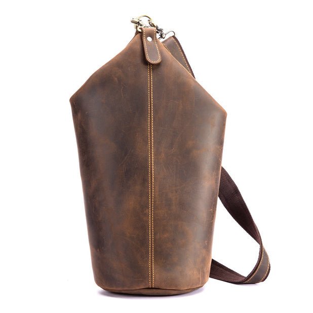 CarryQuest® Lederen Borsttas – Retro Design – Italiaans Runderleer – Eén Schouder – 28x17x42cmCarryQuestSchoudertas Heren03