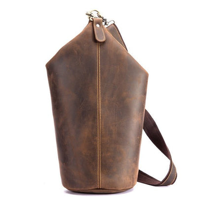 CarryQuest® Lederen Borsttas – Retro Design – Italiaans Runderleer – Eén Schouder – 28x17x42cmCarryQuestSchoudertas Heren03
