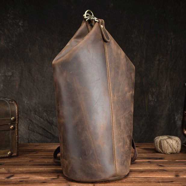 CarryQuest® Lederen Borsttas – Retro Design – Italiaans Runderleer – Eén Schouder – 28x17x42cmCarryQuestSchoudertas Heren03