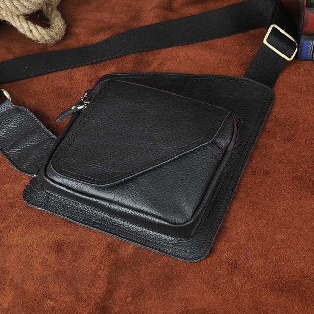 CarryQuest® Lederen Heren Sling Bag – Crossbody – Vintage Koffie, Donkerbruin, Zwart, Grijs – 28x21x3cmCarryQuestSchoudertas Heren03