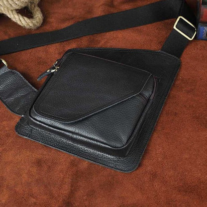 CarryQuest® Lederen Heren Sling Bag – Crossbody – Vintage Koffie, Donkerbruin, Zwart, Grijs – 28x21x3cmCarryQuestSchoudertas Heren03