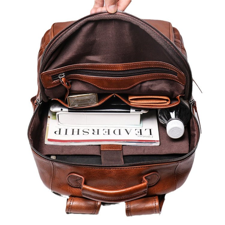 CarryQuest® Lederen Rugzak – 42x32x14cm – 16 Inch Laptop – Waterbestendig – Lichtgewicht – Retro StijlCarryQuest®simpleNiet Klaar