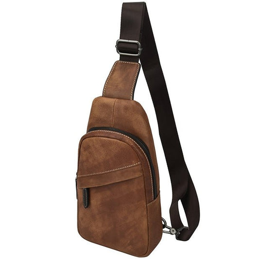 CarryQuest® Lederen Schoudertas – 28,5x15,5x5,8 cm –Zwart,Bruin - Italiaans Rundleer – Perfect voor Dagelijks GebruikCarryQuestSchoudertas Heren03