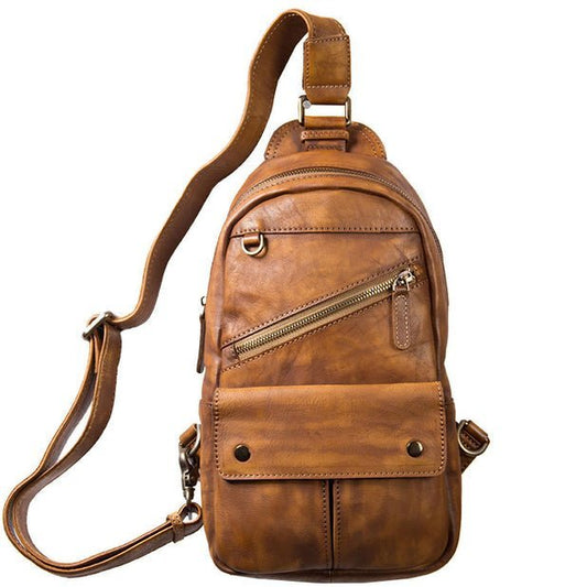 CarryQuest® Lederen Sling Bag – Bruin – Crossbody Tas – Ruim & Stijlvol – HerenCarryQuestCross Body Tas03