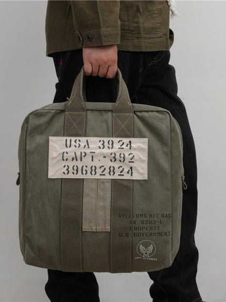 CarryQuest® Leger Groen Canvas Pilot Handtas - 38x35x14cm - Duurzaam & Stijlvol - Perfect voor Reizen & Dagelijks GebruikCarryQuestReis - /Weekendtas03