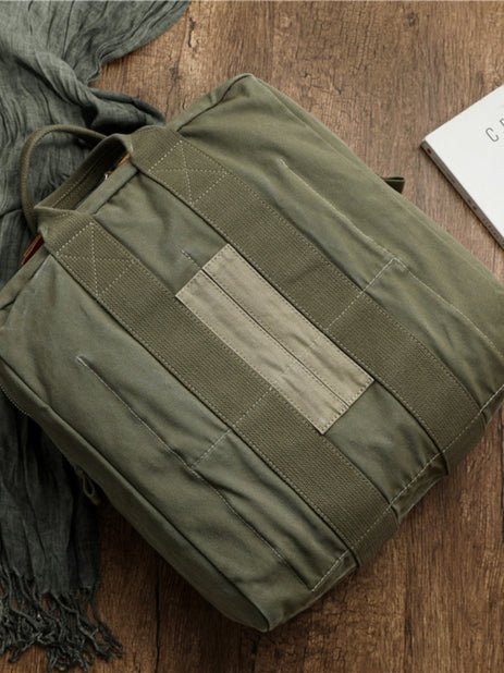 CarryQuest® Leger Groen Canvas Pilot Handtas - 38x35x14cm - Duurzaam & Stijlvol - Perfect voor Reizen & Dagelijks GebruikCarryQuestReis - /Weekendtas03