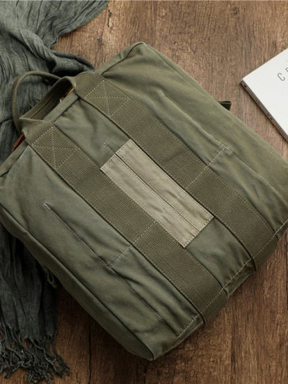 CarryQuest® Leger Groen Canvas Pilot Handtas - 38x35x14cm - Duurzaam & Stijlvol - Perfect voor Reizen & Dagelijks GebruikCarryQuestReis - /Weekendtas03