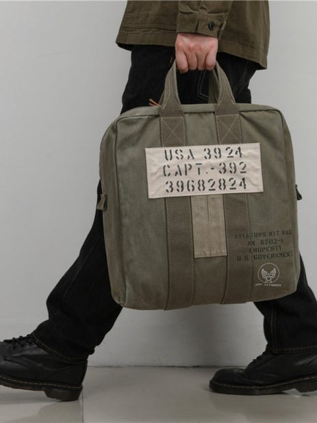 CarryQuest® Leger Groen Canvas Pilot Handtas - 38x35x14cm - Duurzaam & Stijlvol - Perfect voor Reizen & Dagelijks GebruikCarryQuestReis - /Weekendtas03