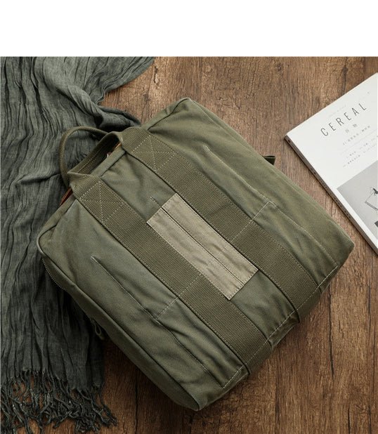 CarryQuest® Leger Groen Canvas Pilot Handtas - 38x35x14cm - Duurzaam & Stijlvol - Perfect voor Reizen & Dagelijks GebruikCarryQuestReis - /Weekendtas03