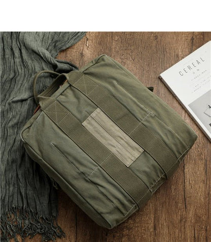 CarryQuest® Leger Groen Canvas Pilot Handtas - 38x35x14cm - Duurzaam & Stijlvol - Perfect voor Reizen & Dagelijks GebruikCarryQuestReis - /Weekendtas03
