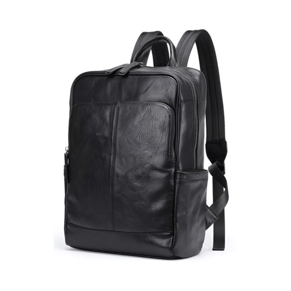 CarryQuest® - Leren Heren Schoudertas - Computertas - Satchelrugzak - Zwart