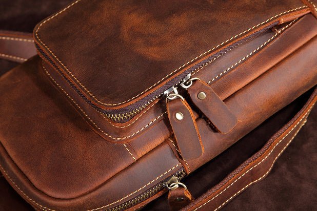 CarryQuest® Leren Schoudertas – Casual & Stijlvol – Italiaans Rundleer – 16x5x28 cmCarryQuestSchoudertas Heren03