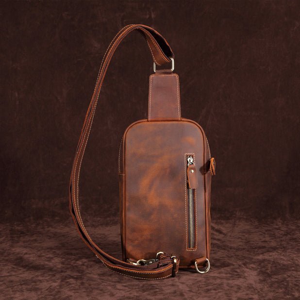 CarryQuest® Leren Schoudertas – Casual & Stijlvol – Italiaans Rundleer – 16x5x28 cmCarryQuestSchoudertas Heren03