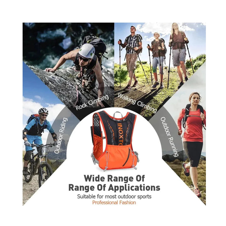 CarryQuest® - Lichtgewicht Hardlooprugzak Hydratatievest - 5L Capaciteit - Hoogwaardig Nylon - Slijtvast - Zwart