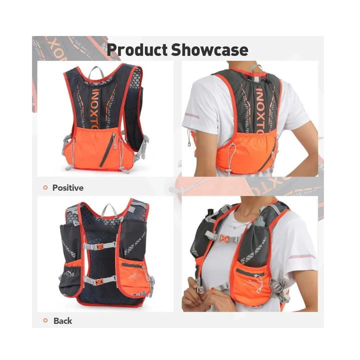 CarryQuest® - Lichtgewicht Hardlooprugzak Hydratatievest - 5L Capaciteit - Hoogwaardig Nylon - Slijtvast - Zwart