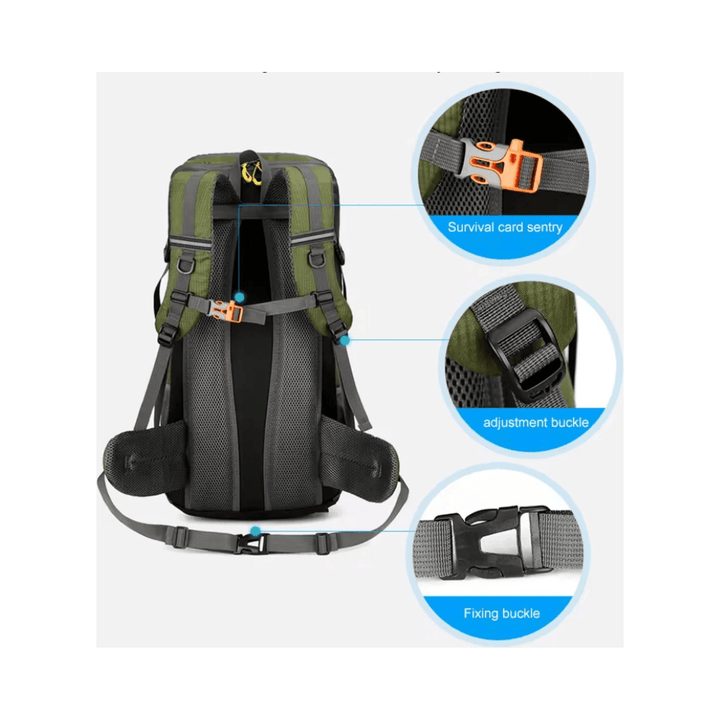 CarryQuest® - lichtgewicht - regenhoes - wandelrugzak - 50L - camping - Zwart