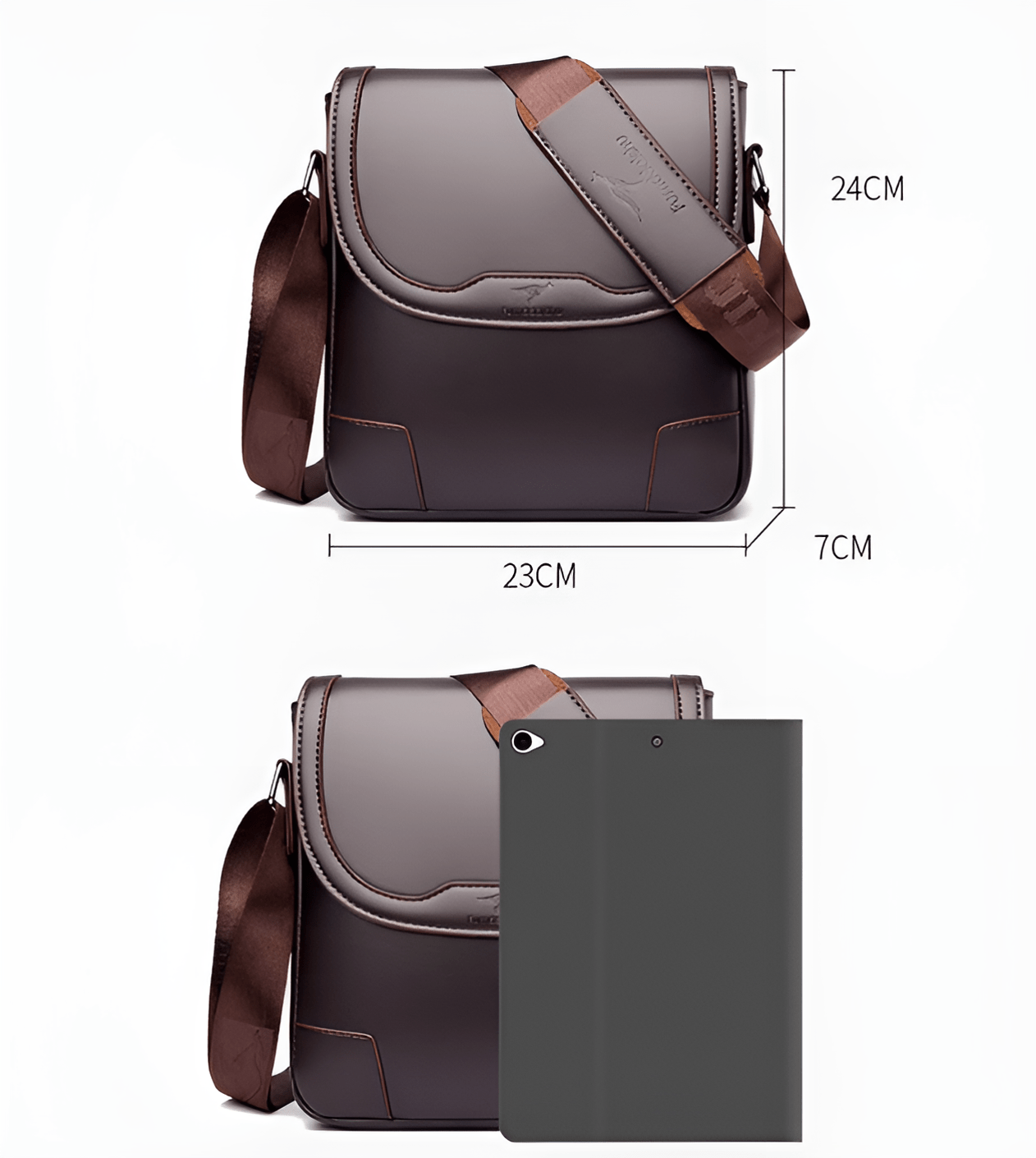 Carryquest® - Luxe Heren Lederen Schoudertas - Waterdicht - Crossbody Messenger bag - 2 kleurenCarryQuest