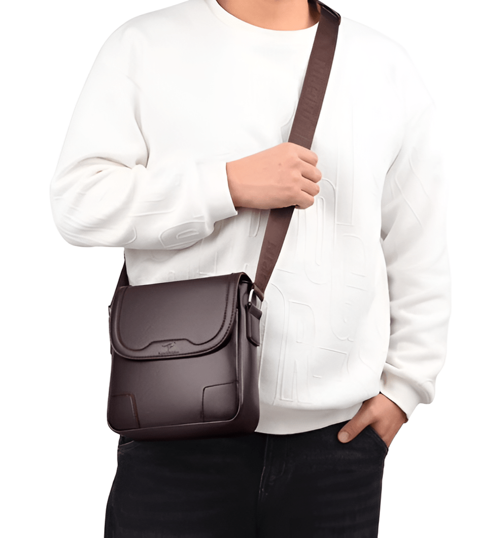 Carryquest® - Luxe Heren Lederen Schoudertas - Waterdicht - Crossbody Messenger bag - 2 kleurenCarryQuest