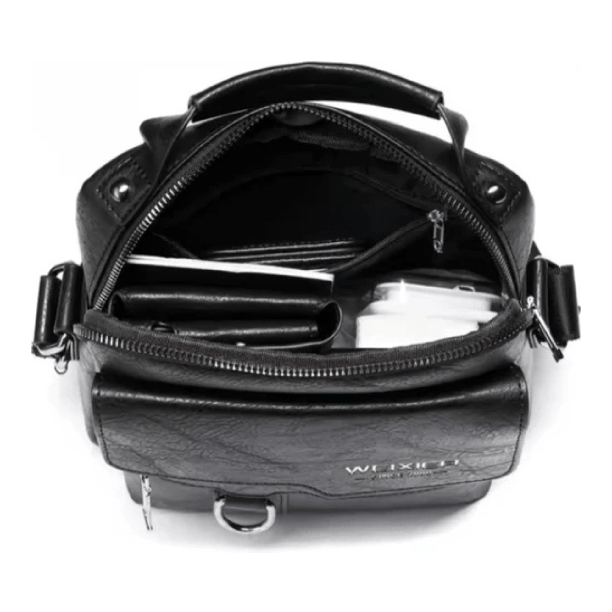 CarryQuest® - Mannen Schoudertas - Reis schoudertas heren - Stijlvol en Functionee - Zwart