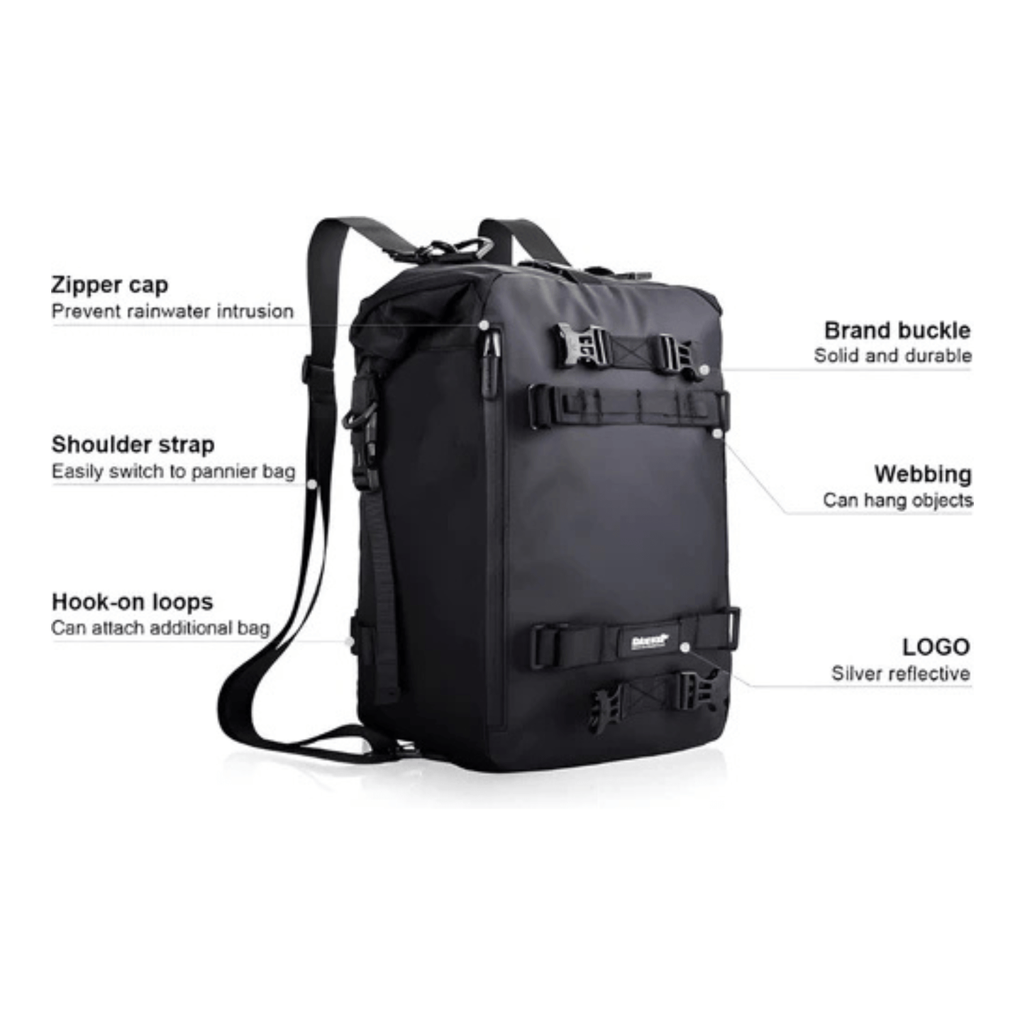 CarryQuest® - Motor Achter Tas 10L Waterdicht - rugzak Universeel - 10L - ZwartCarryQuestsimple