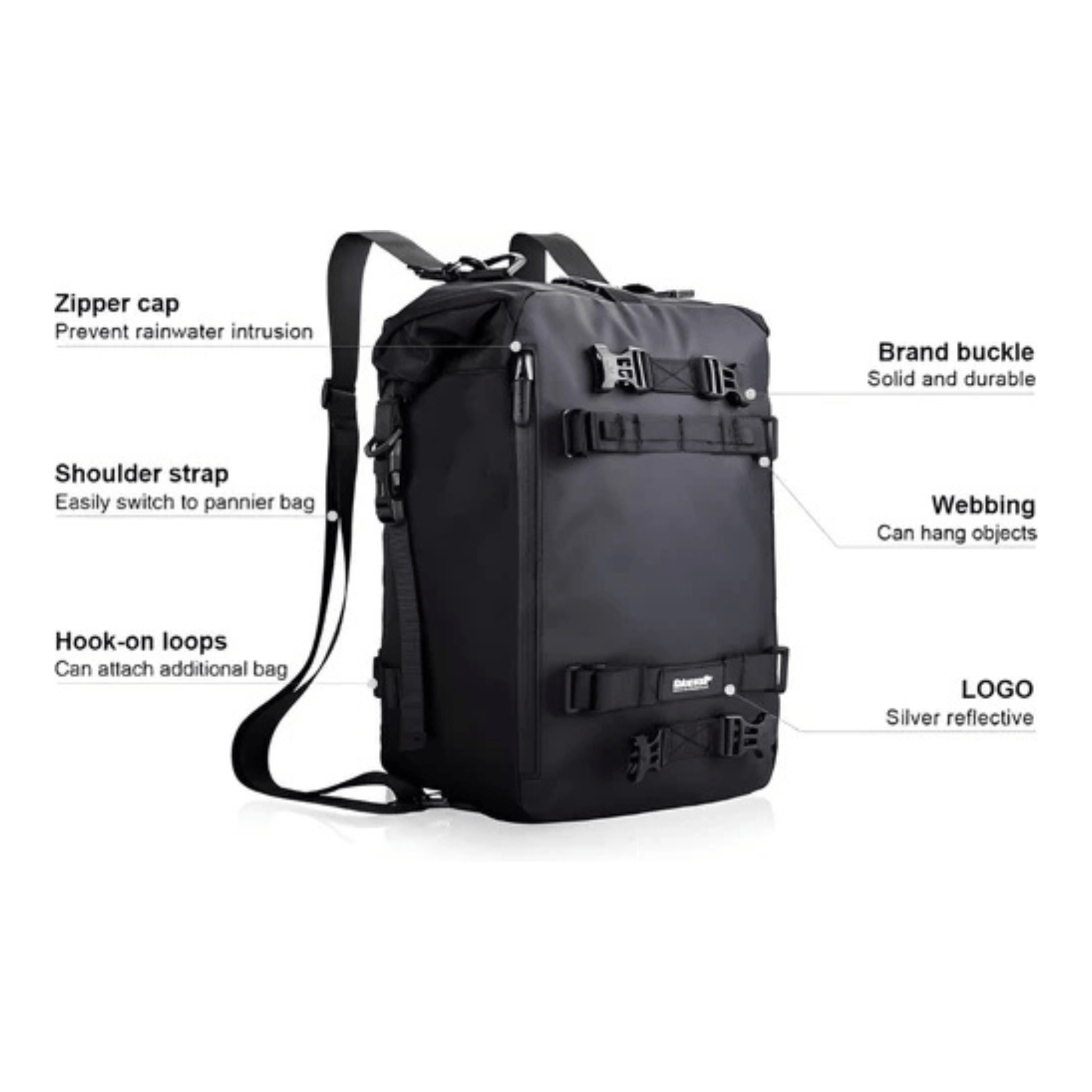 CarryQuest® - Motor Achter Tas 10L Waterdicht - rugzak Universeel - 10L - ZwartCarryQuestsimple