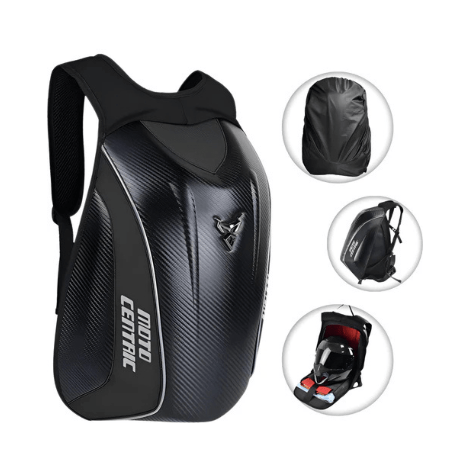 CarryQuest® - Motor Helm Rugzak - Laptop Rugzak 15” - Verstelbare Schouder - Hard Shell - ZwartCarryQuestsimple