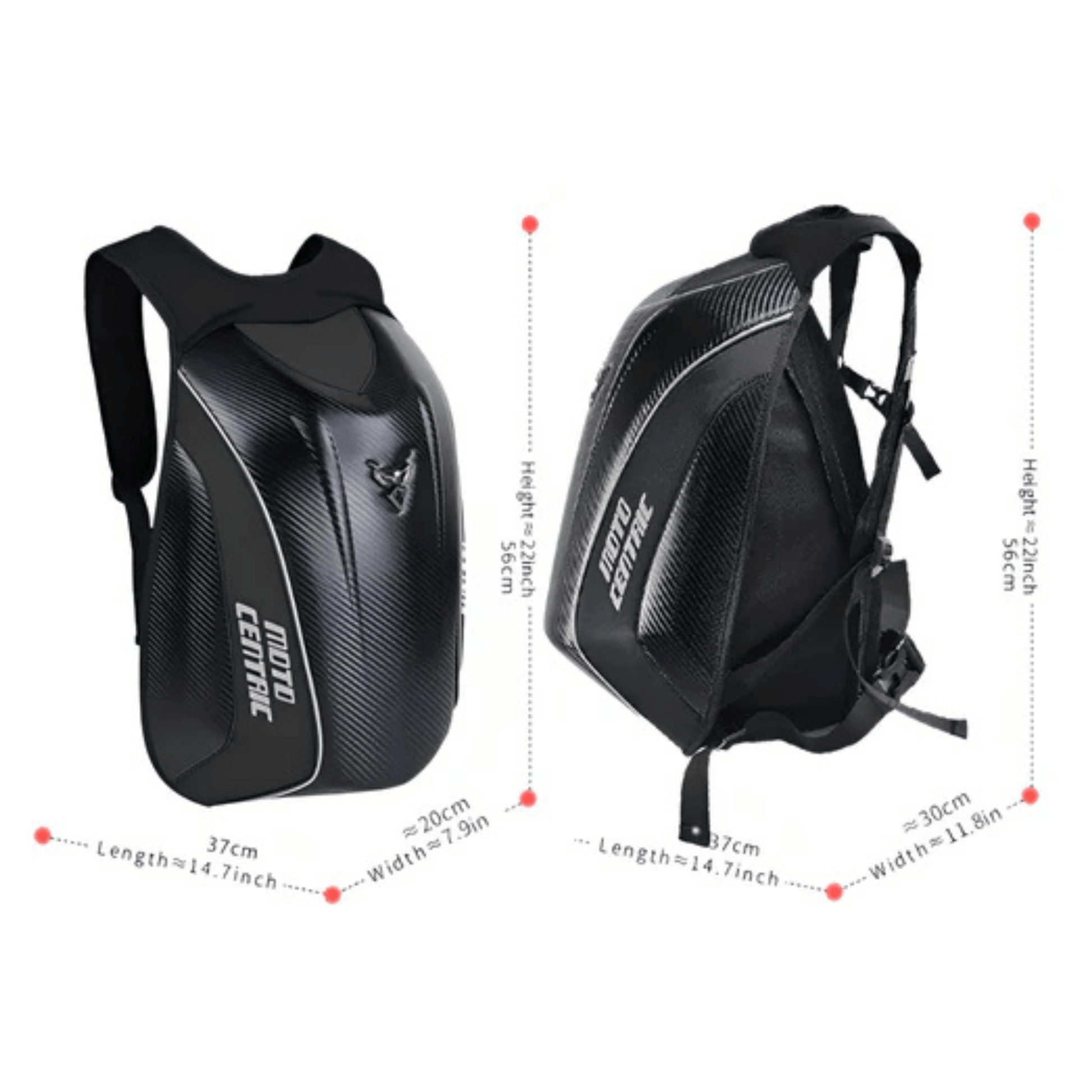 CarryQuest® - Motor Helm Rugzak - Laptop Rugzak 15” - Verstelbare Schouder - Hard Shell - ZwartCarryQuestsimple