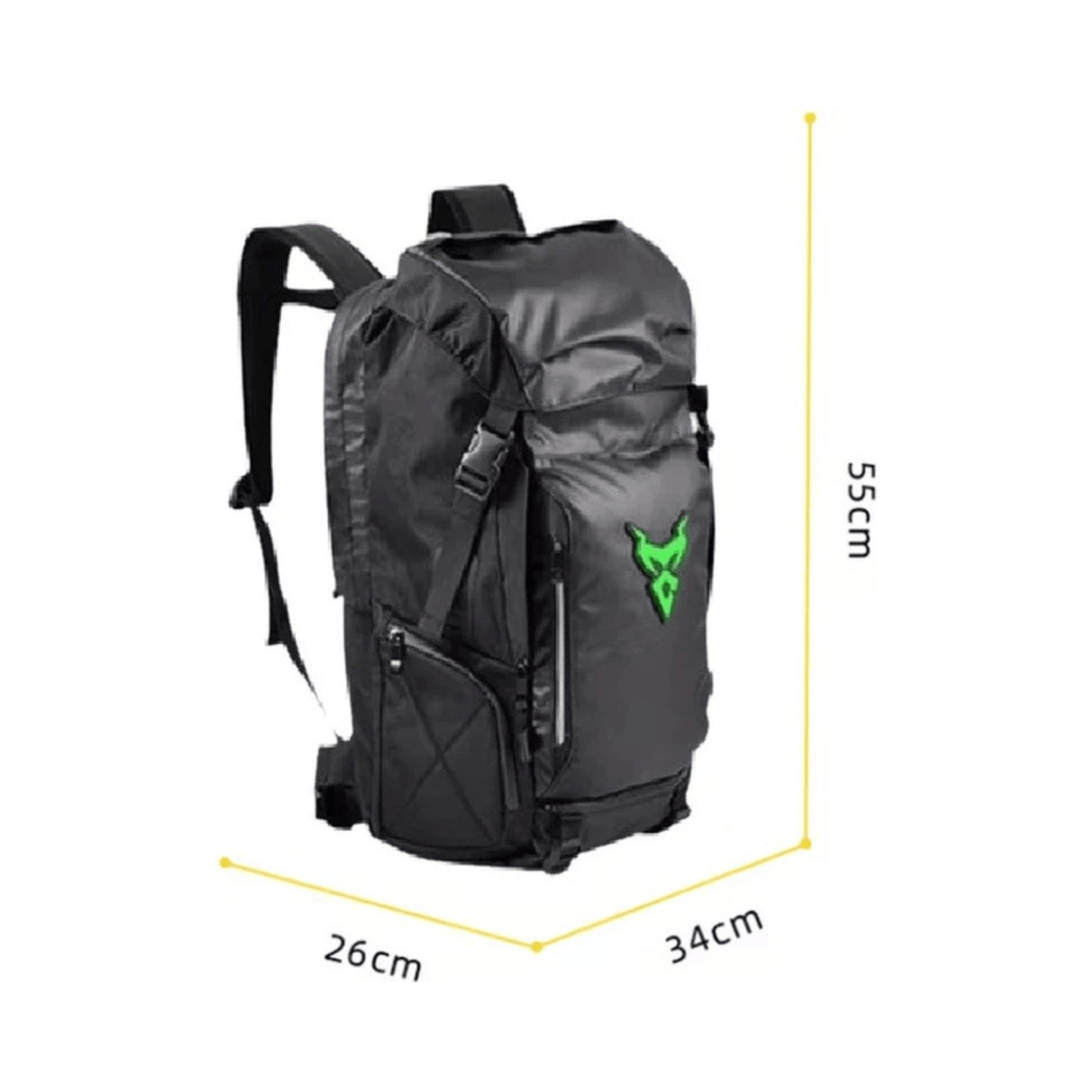 CarryQuest® - Motor Rugzak - 48L - Waterdichte Rugzak - Motortransport - Laptop Backpack - Zwart/GroenCarryQuestsimple