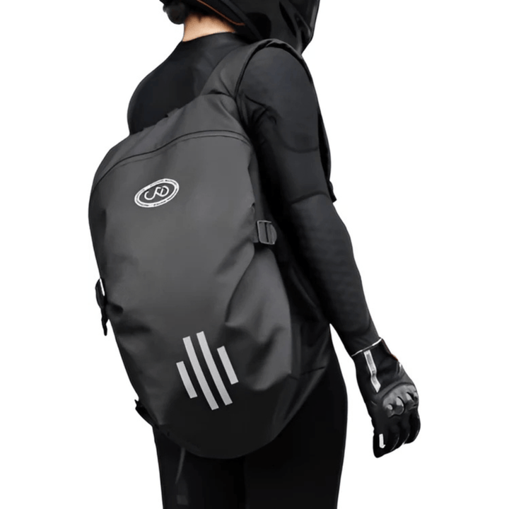 CarryQuest® - Motor Rugzak - Grote Capaciteit Motorhelm Tas - Motorrugzak - Antislip Borstgesp + Verborgen Ritsvak - Zwart